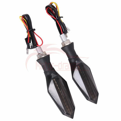 2x 12V Universal Motorcycle LED Turn Signal Light Blinker Amber Blue Indicators
