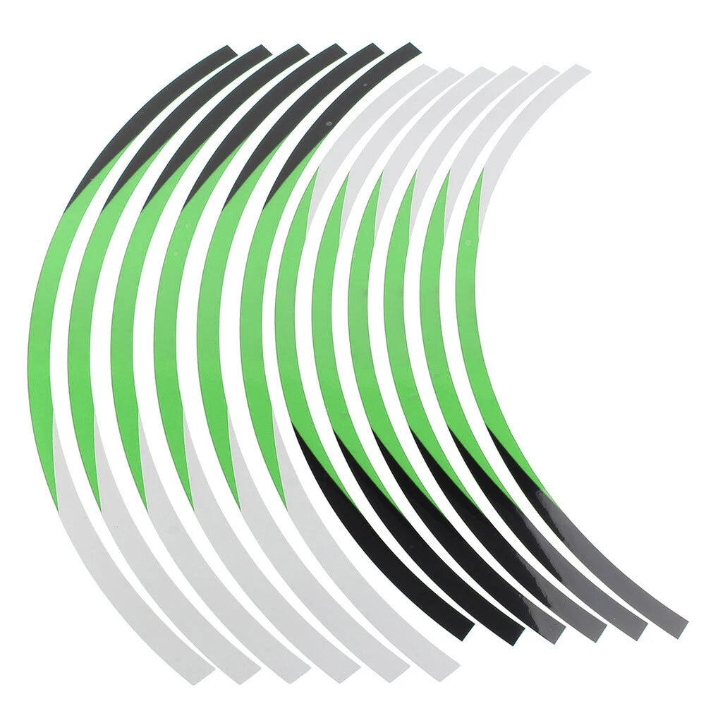 21" 19" RIM STRIPES WHEEL STICKERS DECALS FOR Kawasaki KX 250F 2004-2021 Green