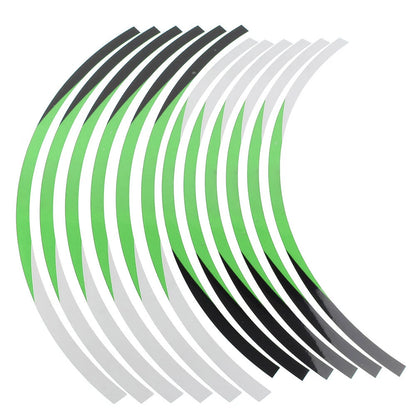 21" 19" RIM STRIPES WHEEL STICKERS DECALS FOR Kawasaki KX 250F 2004-2021 Green