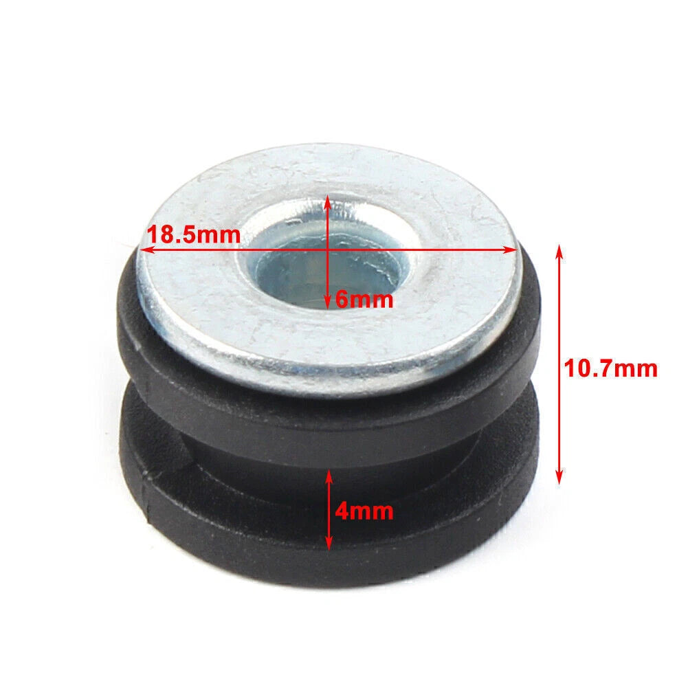 10x Rubber Fairing Cowling Grommet Bushing Bolts Gasket Black+Silver Motorcycle