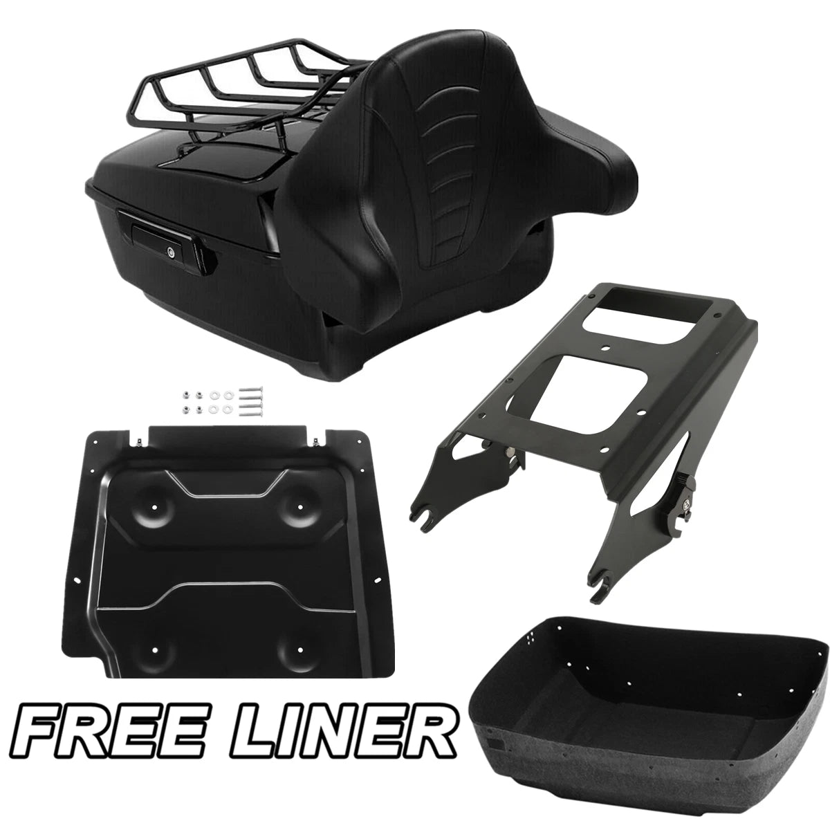 Black King Trunk Plate Mount Rack Fit For Harley Touring 09-13 12