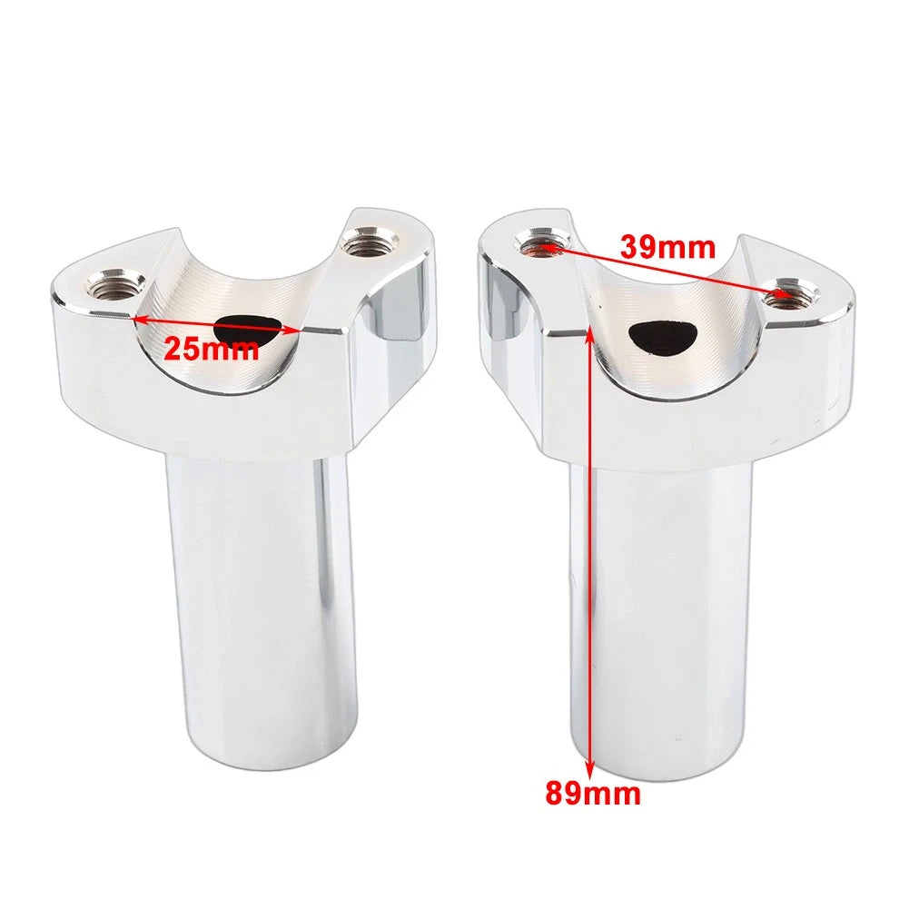 3.5" Straight Handlebar Risers Black For Harley 1" Bar Dyna Sportster Softail