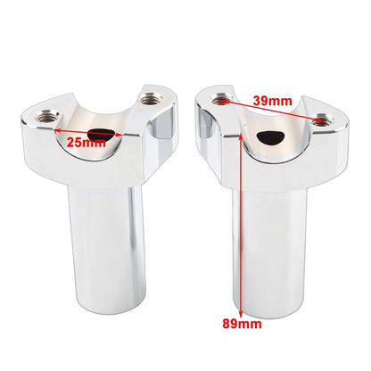 3.5" Straight Handlebar Risers Black For Harley 1" Bar Dyna Sportster Softail