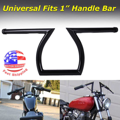 1" 25mm Drag Handlebar Z Bar 8-3/4" Rise For Honda Bobber Bike Motorcycle ATV US