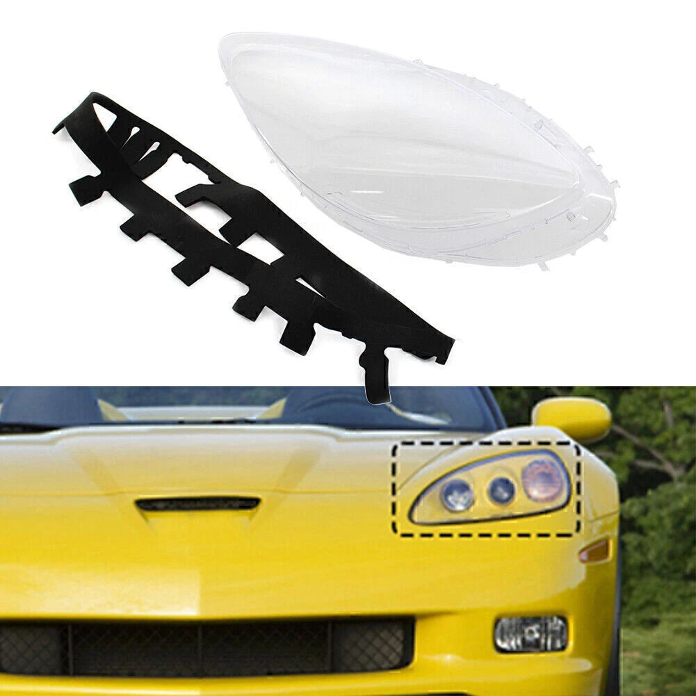 Headlight Lens Cover Head Light Cover For Chevrolet Corvette C6 2005-13 Clear US