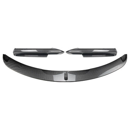 Front Bumper Spoiler Lip+Side Splitter Cover Trim For BMW 3 Series E90 Carbon
