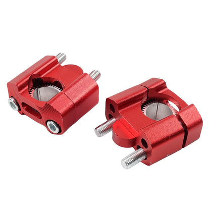 HandleBar Fat Bar Mount Clamps Risers Adaptor 7/8 to 11/8 Dirt Pit Bike ATV Red
