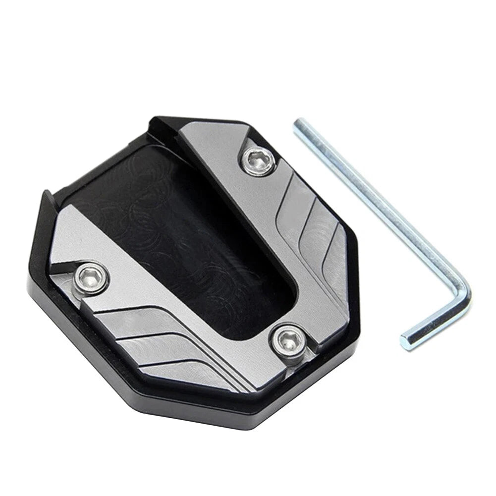Kickstand Extender Foot Side Stand Extension Pad Support Plate Motorcycle Silver