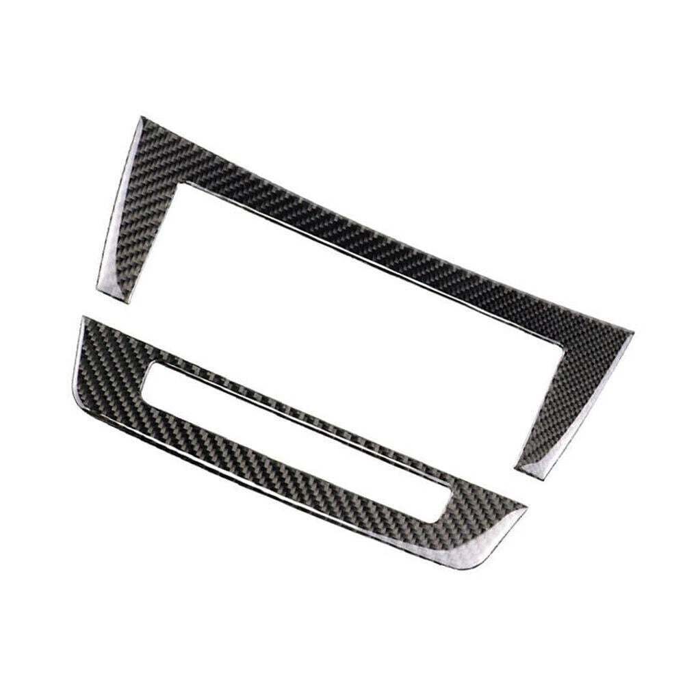 2pcs Console CD Panel Trim For Mercedes-Benz C Class W204 2010-2013 Carbon Fiber
