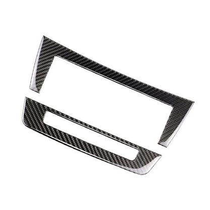 2pcs Console CD Panel Trim For Mercedes-Benz C Class W204 2010-2013 Carbon Fiber