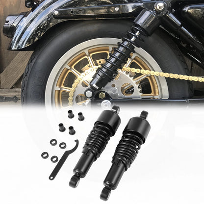 Pair 10.5'' Black Rear Shocks Fit For Harley Sportster XL1200 Custom 2004-2012