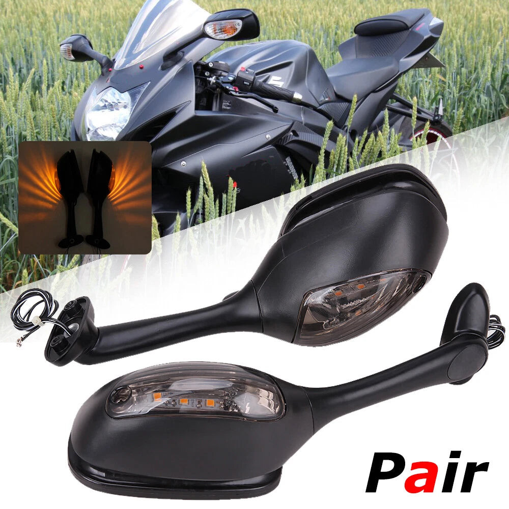 Rearview Mirrors w/ Turn Signal Fit For Suzuki GSXR 1000 GSXR600 GSX-R 750 06-21