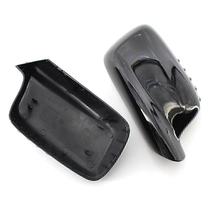 Pair Door Wing Side Mirror Cover Cap For BMW E46 E65 E66 330Ci 745i 750i 750Li