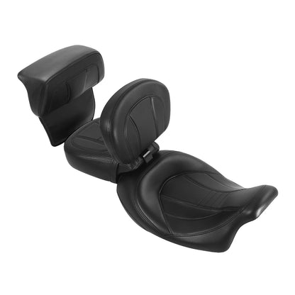 Black Driver Passenger Seats Front Rear Backrest Fit For Harley Road Glide 14-23