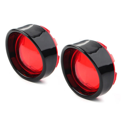 2x Turn Signal Light Lens Cover Red Bezels Visor Fit Harley Davidson Softail Red