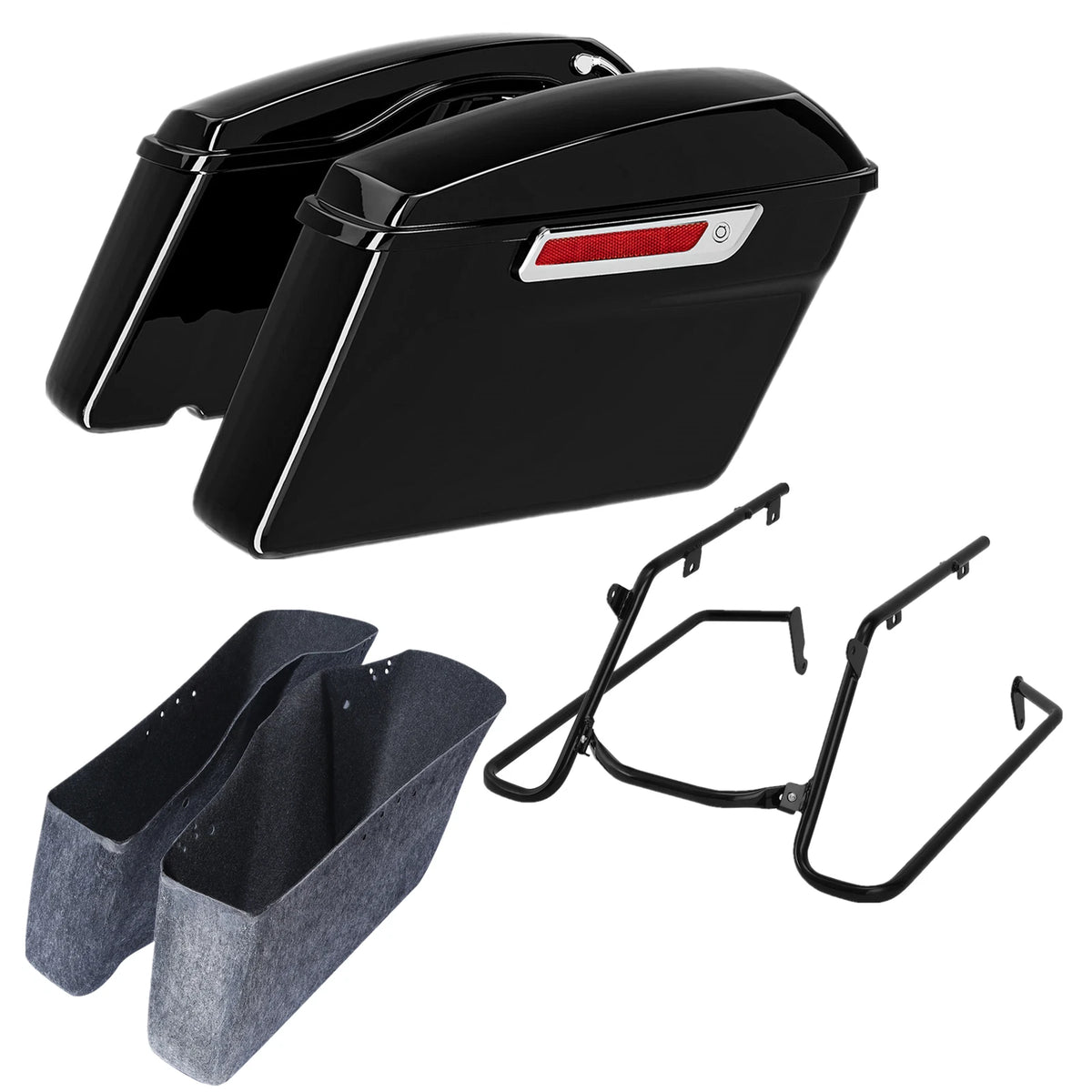 Saddlebags & Conversion Brackets For Harley Softail FLFB FLFBS FXBR FXBRS 18-Up