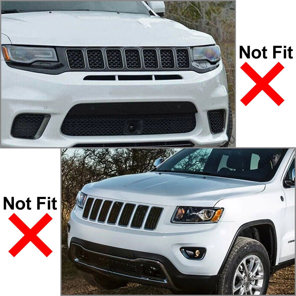 Front Grille Honeycomb Mesh Insert Cover Chrome For Jeep Grand Cherokee 17-21 US