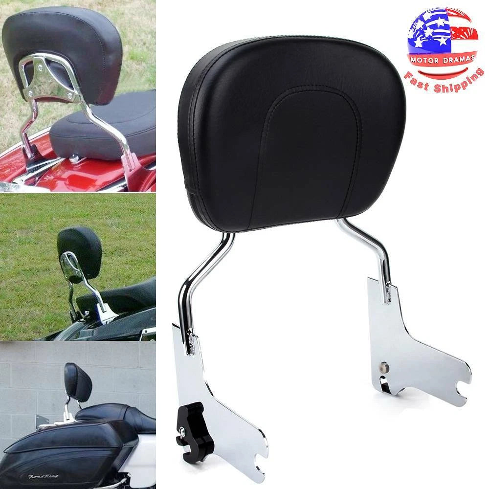 Passenger Sissy Bar Backrest+Front Docking Hardware Kit for Harley Touring 97-08