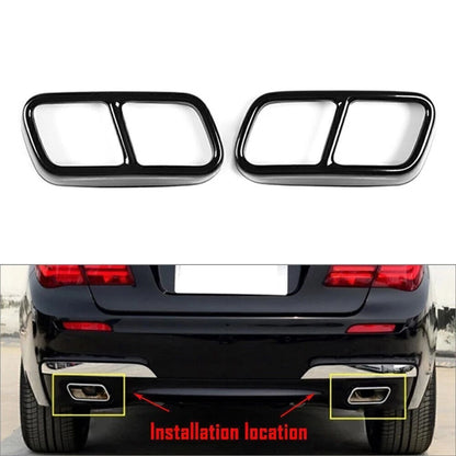Black Tail Muffler Exhaust Pipe Output Cover Trim For BMW F01 7 Series 2009-2014