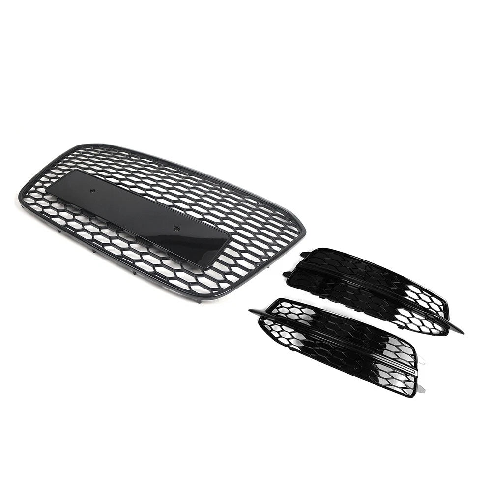 Front Radiator Grille With Fog Light Grille Cover Fit For Audi A6 S6 2012-14 US