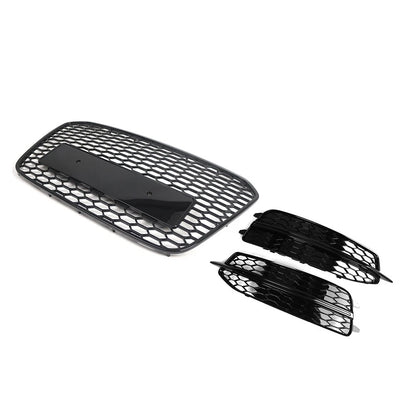 Front Radiator Grille With Fog Light Grille Cover Fit For Audi A6 S6 2012-14 US