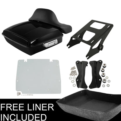 Chopped Trunk Pad Black Mount Plate Docking Fit For Harley Touring Glide 14-Up