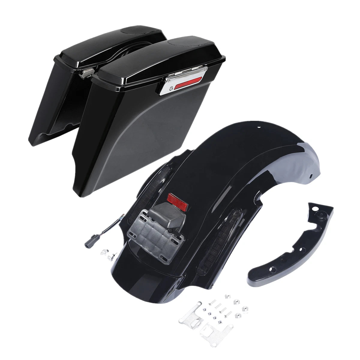 5" Stretched Saddlebags 5x7" Speaker Lids & Rear Fender For Harley Touring 09-13