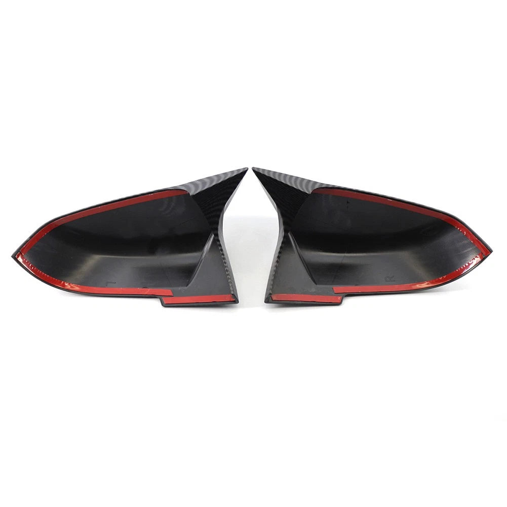 2x Carbon Fiber Rearview Mirror Cover Caps For BMW 1 2 3 4 Series X1 M2 I3 I3S