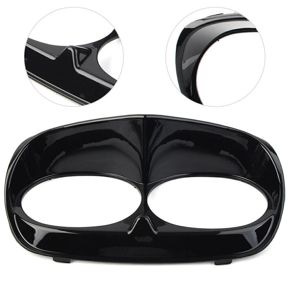Headlight Bezel Scowl Outer Light Fairing Fit Harley Road Glide FLT 98-13 Black
