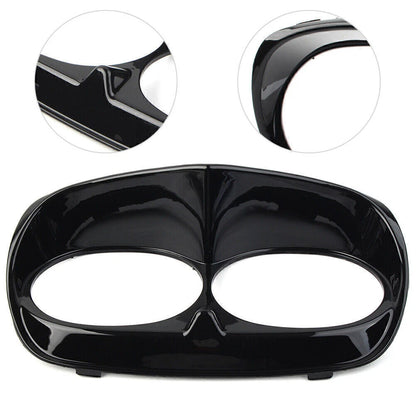 Headlight Bezel Scowl Outer Light Fairing Fit Harley Road Glide FLT 98-13 Black