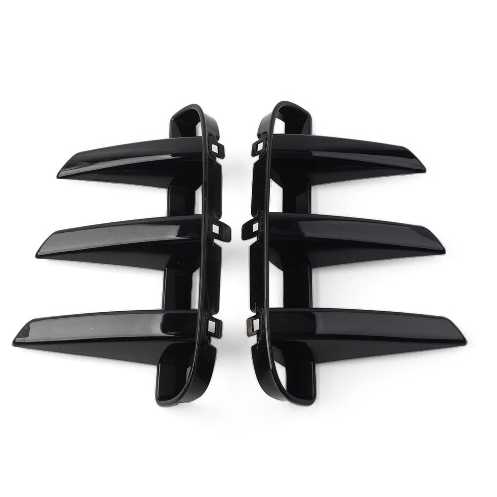 1 Pair Glossy Black Front Bumper Grille Cover For Land Rover Discovery 5 2021-22