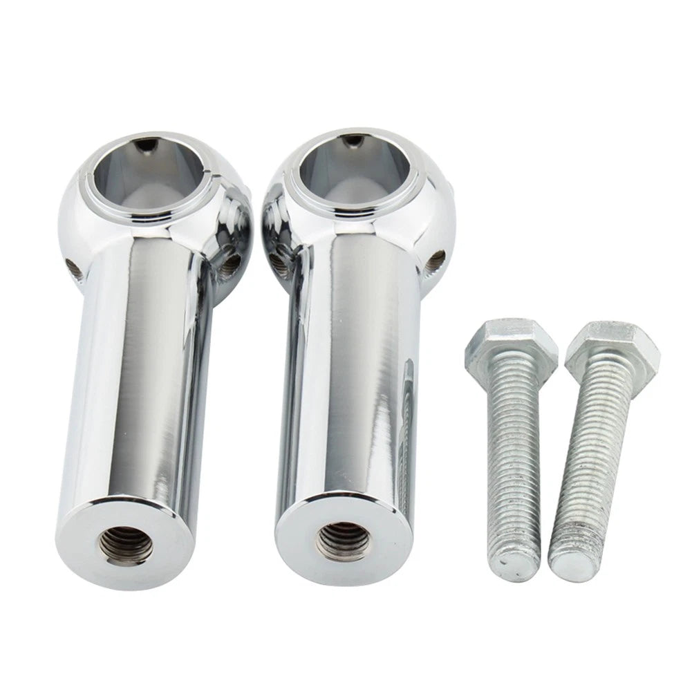 2pcs Handlebar Clamp Riser Rise Bar For Harley Cruisers Choppers Chrome