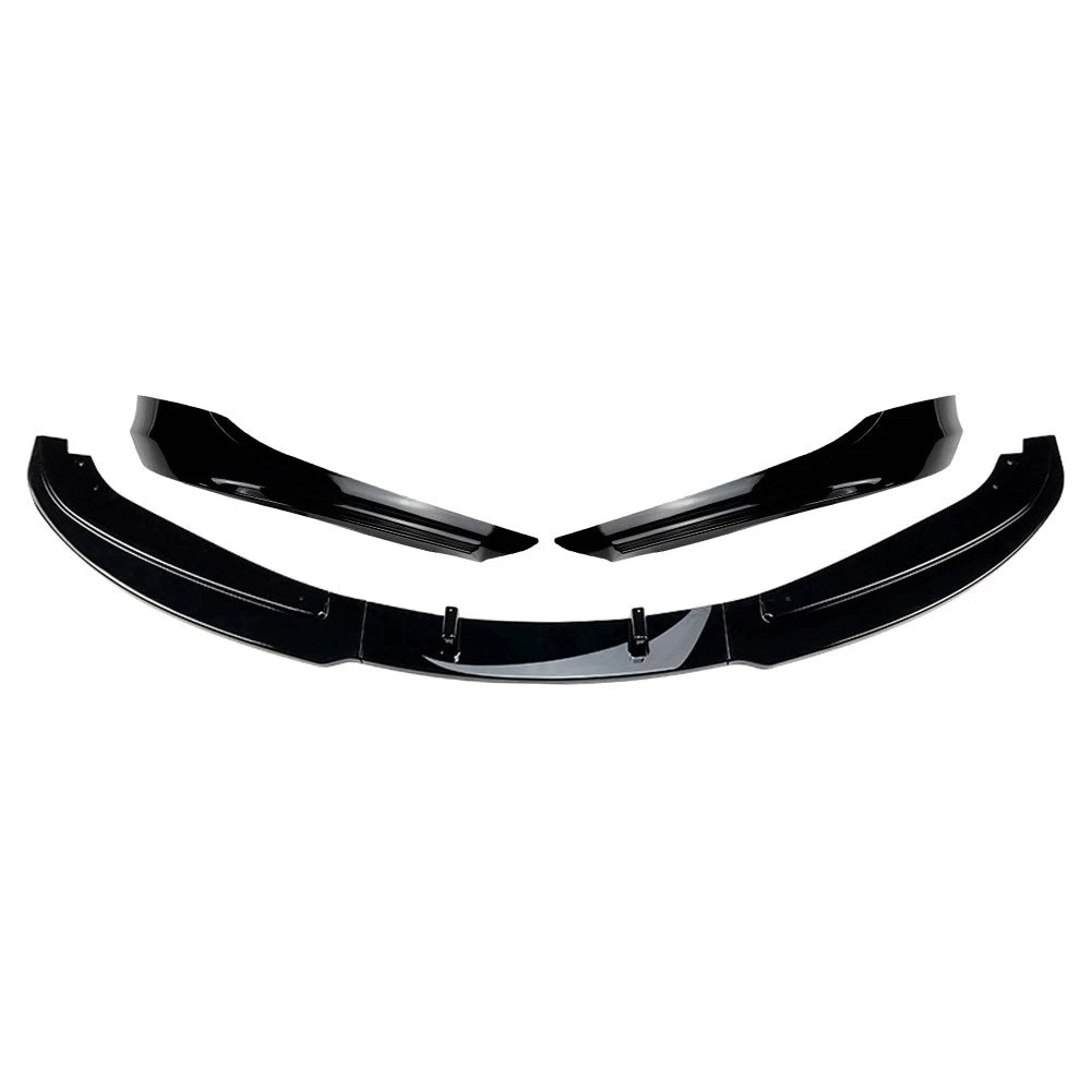 Front Bumper Spoiler Lip+Side Trim For BMW 3Series E90 4-Door Sedan Bright Black
