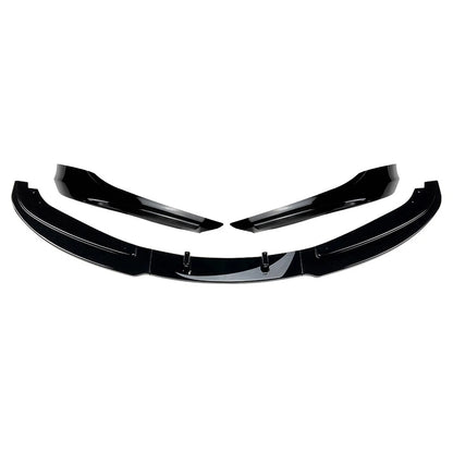 Front Bumper Spoiler Lip+Side Trim For BMW 3Series E90 4-Door Sedan Bright Black