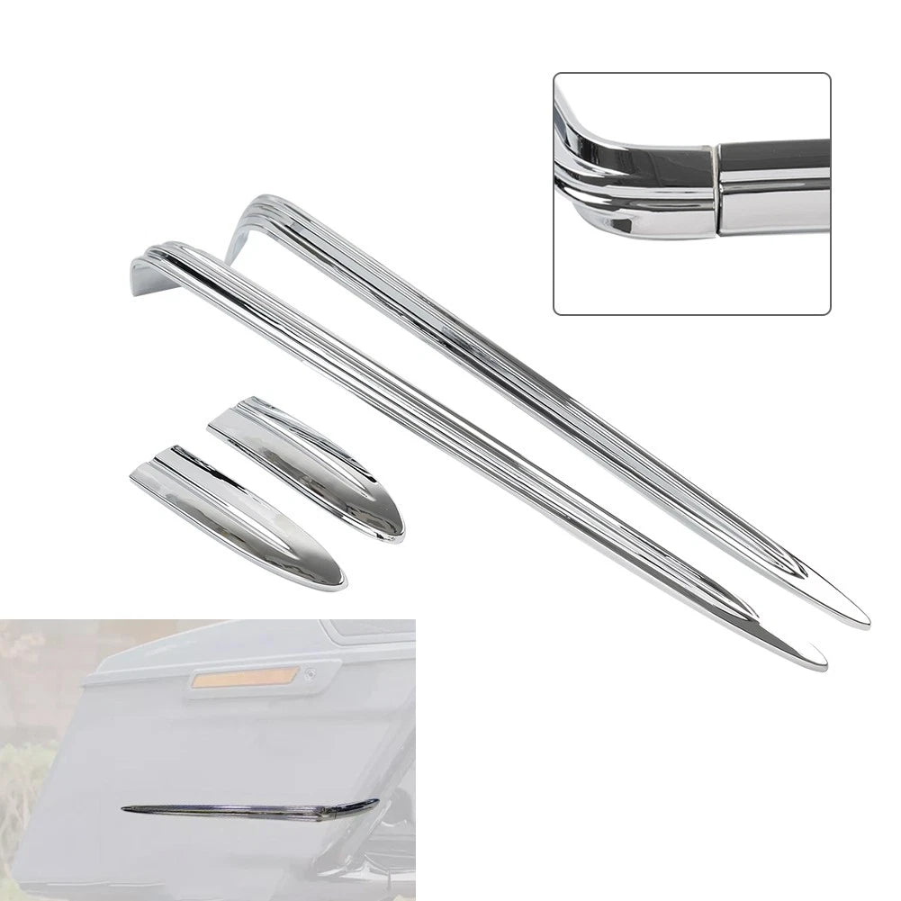 Chrome ABS Hard Saddlebag Lid Accent Fit Harley Street Glide FLHX Road King FLHR