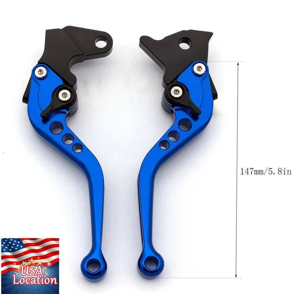 For Yamaha YFZ450 YFZ450R 2009-2018 Motor CNC Brake Clutch Levers Grips US Blue