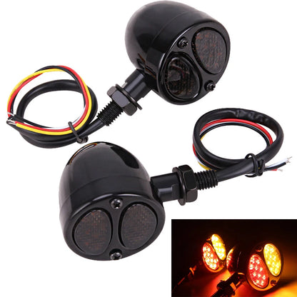 Motorcycle LED Bullet Amber & Red Turn Signal Light For Harley Softail Sportster