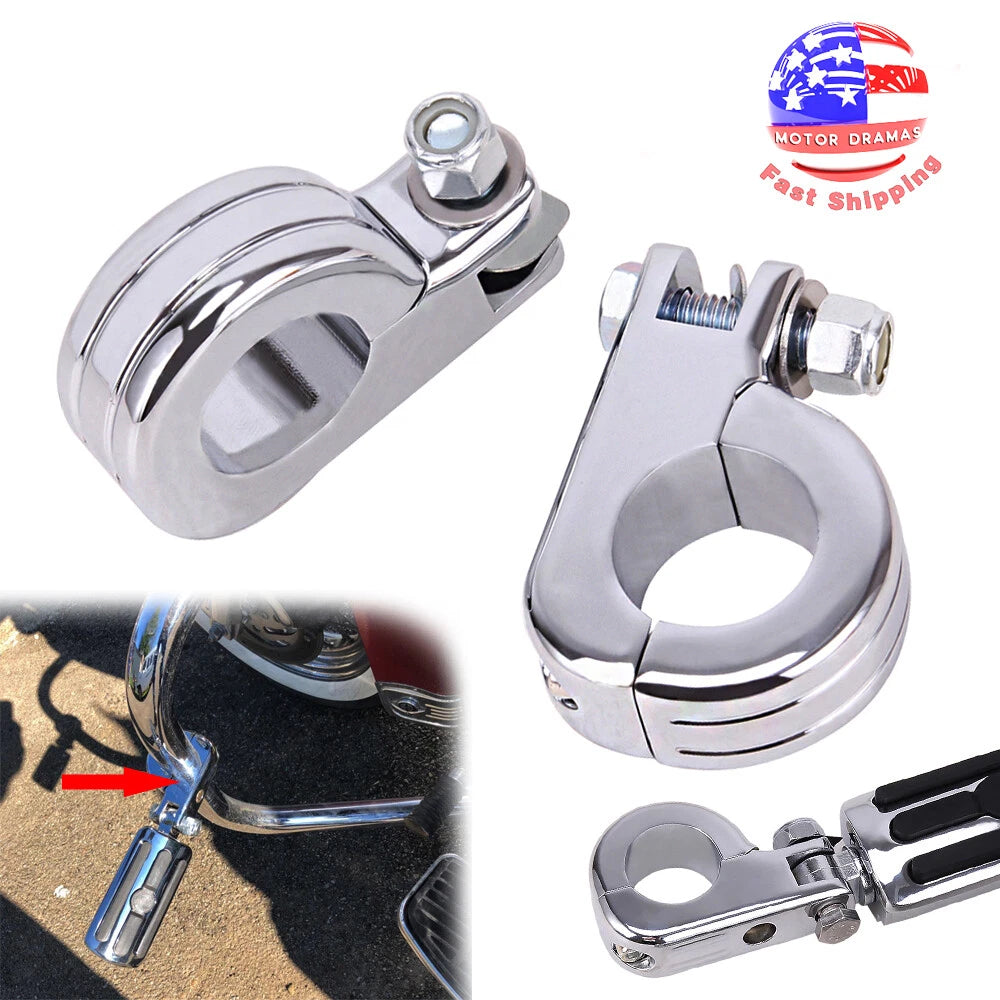 1.25" Foot Pegs Footrest Mount Kits For Harley Sportster Dyna Highway Bar Chrome