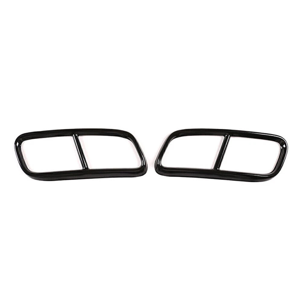 Rear Exhaust Muffler Tail Pipe Cover Trim For Audi Q7 2016-19 Black Stainless US
