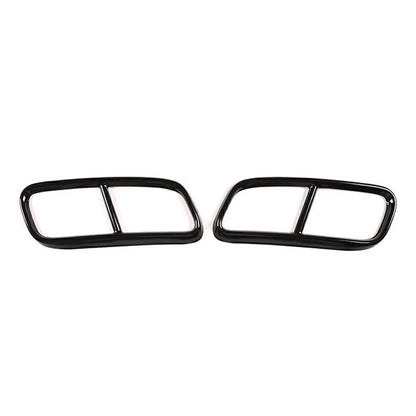 Rear Exhaust Muffler Tail Pipe Cover Trim For Audi Q7 2016-19 Black Stainless US