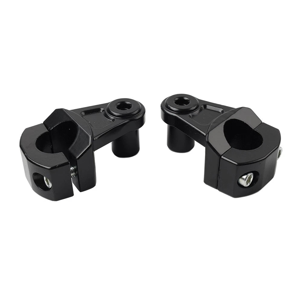Black Motorcycle HandleBar 7/8 22mm to 11/8 28mm Fat Bar Mount Clamps Riser