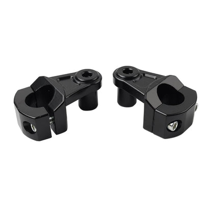 Black Motorcycle HandleBar 7/8 22mm to 11/8 28mm Fat Bar Mount Clamps Riser