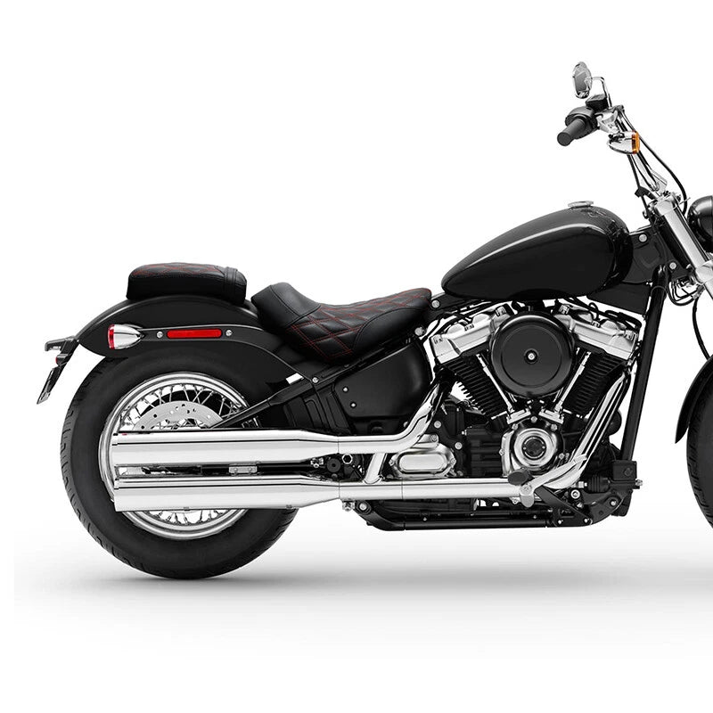 Rider Passenger Seat Fit For Harley Softail Street Bob Standard 18-Up Black Red