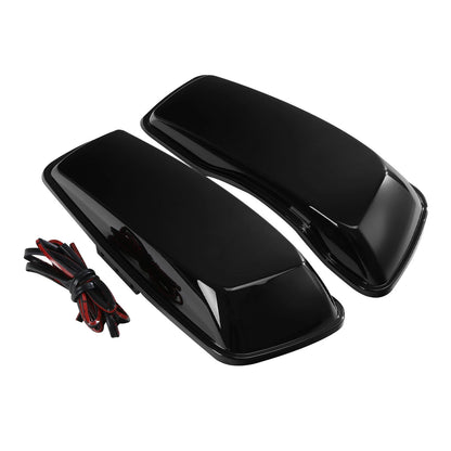 Vivid Black Hard Saddlebag Lids Fit For Harley Touring Street Road Glide 2014-24