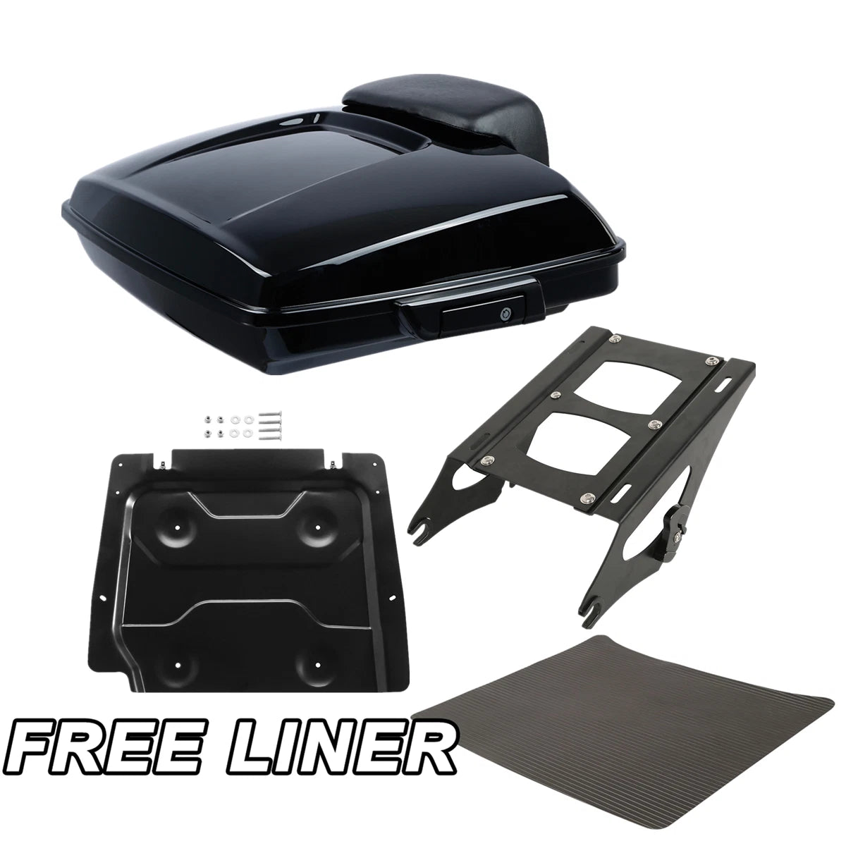 Black Razor Trunk Pad Mount Rack Base Plate Fit For Harley Touring Glide 2014-26