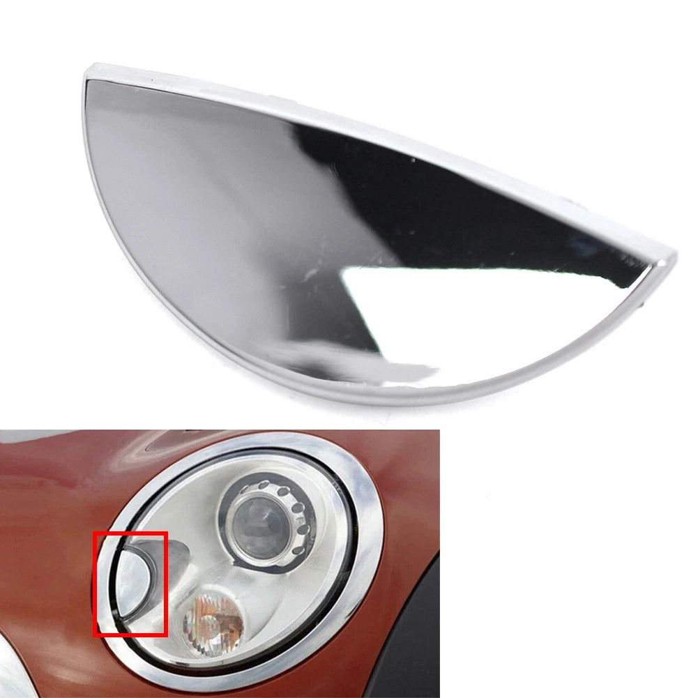1x Left Chrome Headlight Washer Nozzle Cover For BMW Mini Cooper R50 R52R53