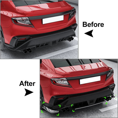 Rear Bumper Splitter Spoiler Protector Lip For Subaru WRX STI VB 2022-24 Carbon