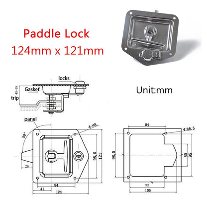 Folding T Handle Lock Stainless Steel Flush Mount Tool Box Trailer Caravan Truck