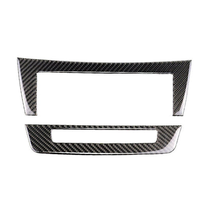 2pcs Console CD Panel Trim For Mercedes-Benz C Class W204 2010-2013 Carbon Fiber