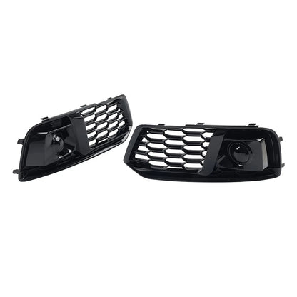 1 Pair Front Bumper Fog Light Grille Cover For Audi Q5 2018-2020 Glossy Black
